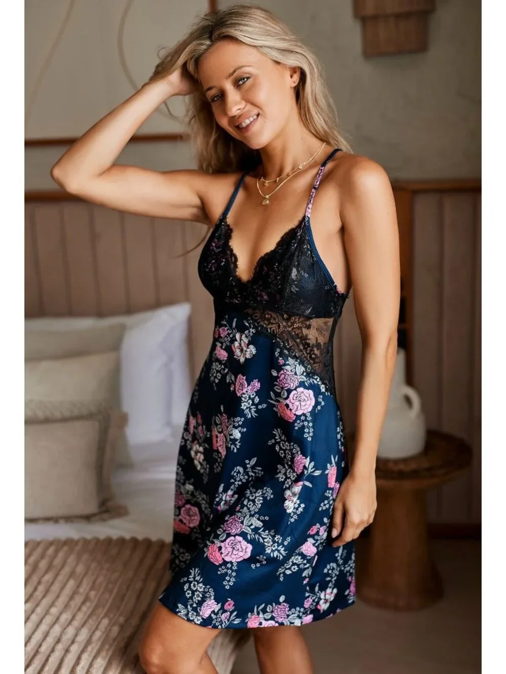 NWT Cupshe Dreamland Floral Print Lace Pajama Slip - Size: Small